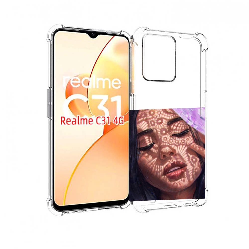 

Чехол MyPads девушка-под-кружевами женский для OPPO Realme C31, Прозрачный, Tocco