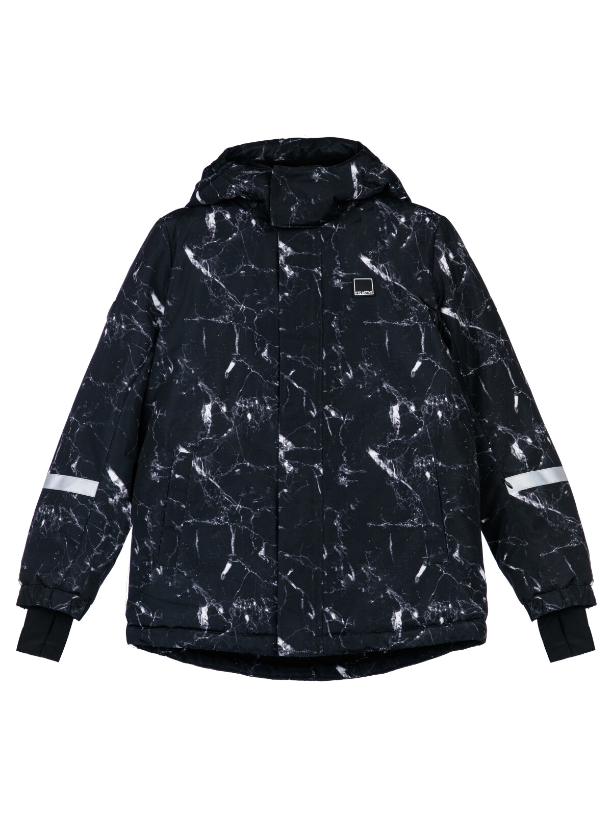 Куртка текстильная с полиуретановым покрытием для мальчиков PlayToday, черный,серебро, 164