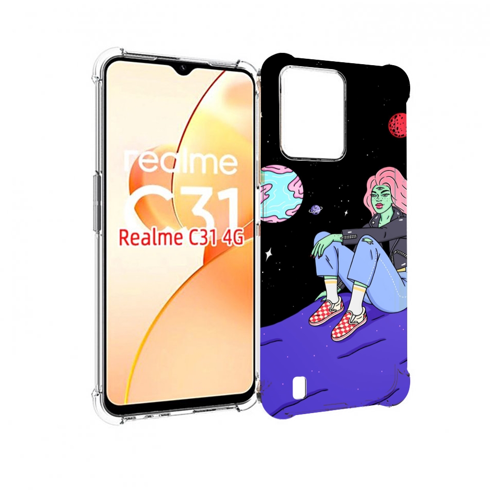 

Чехол MyPads девушка-на-луне-мультик для OPPO Realme C31, Прозрачный, Tocco