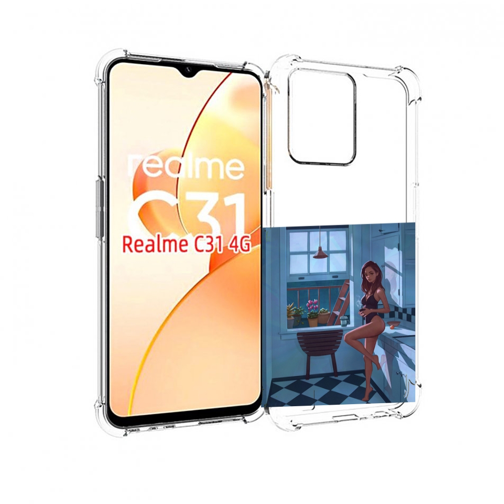 

Чехол MyPads девушка-на-кухне для OPPO Realme C31, Прозрачный, Tocco