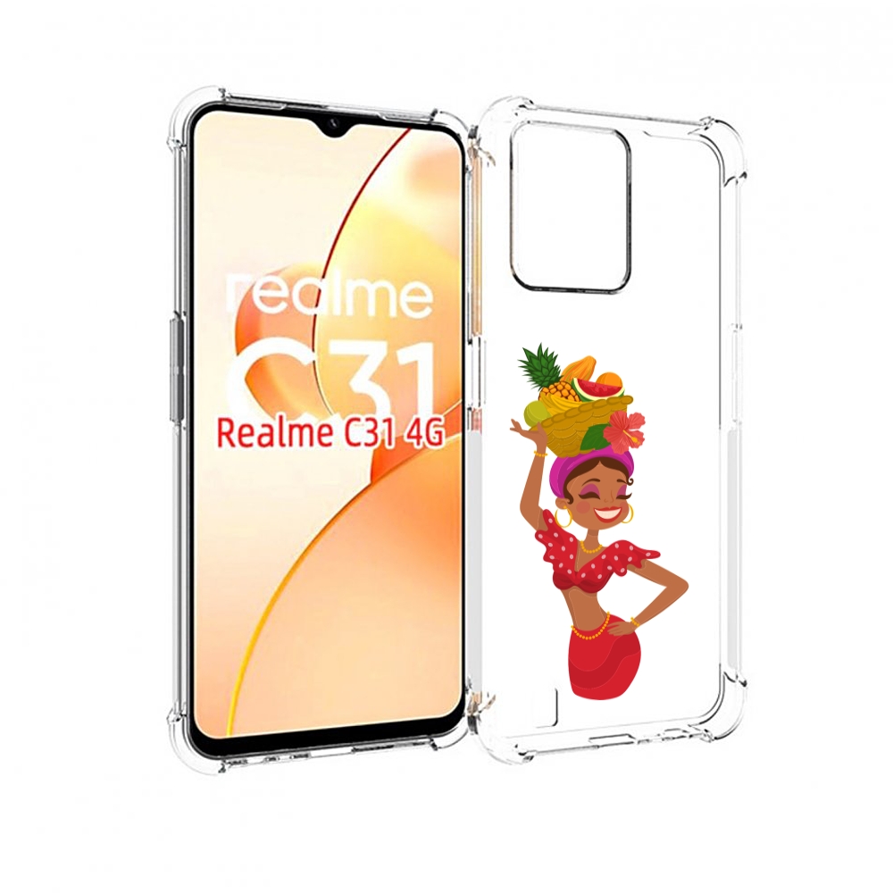 

Чехол MyPads девушка-мулатка для OPPO Realme C31, Прозрачный, Tocco