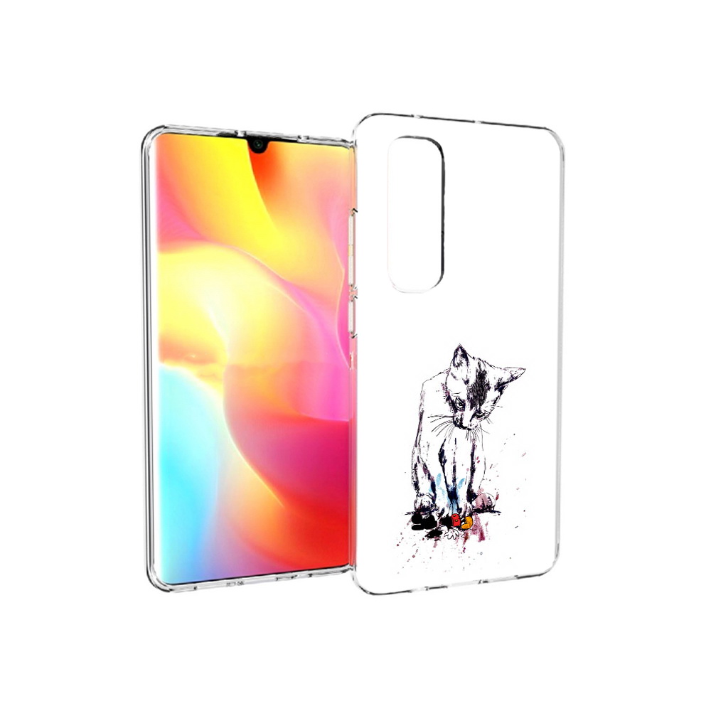 

Чехол MyPads Tocco для Xiaomi Mi Note 10 Lite кот и микки (PT149714.254.399), Прозрачный, Tocco