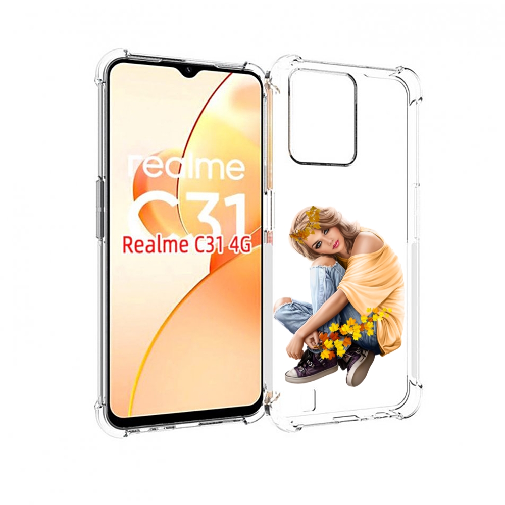 

Чехол MyPads девушка-в-цветочками женский для OPPO Realme C31, Прозрачный, Tocco