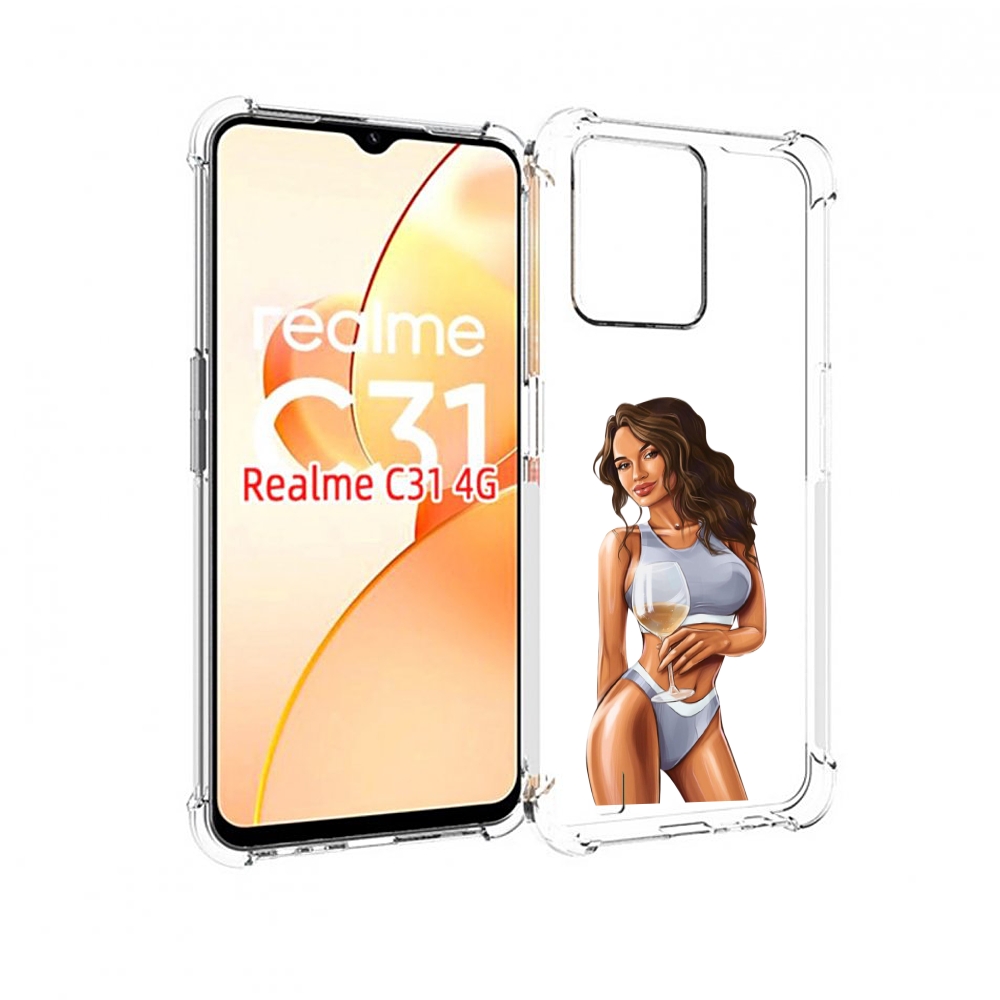 Чехол MyPads девушка-в-сером-купальнике- женский для OPPO Realme C31