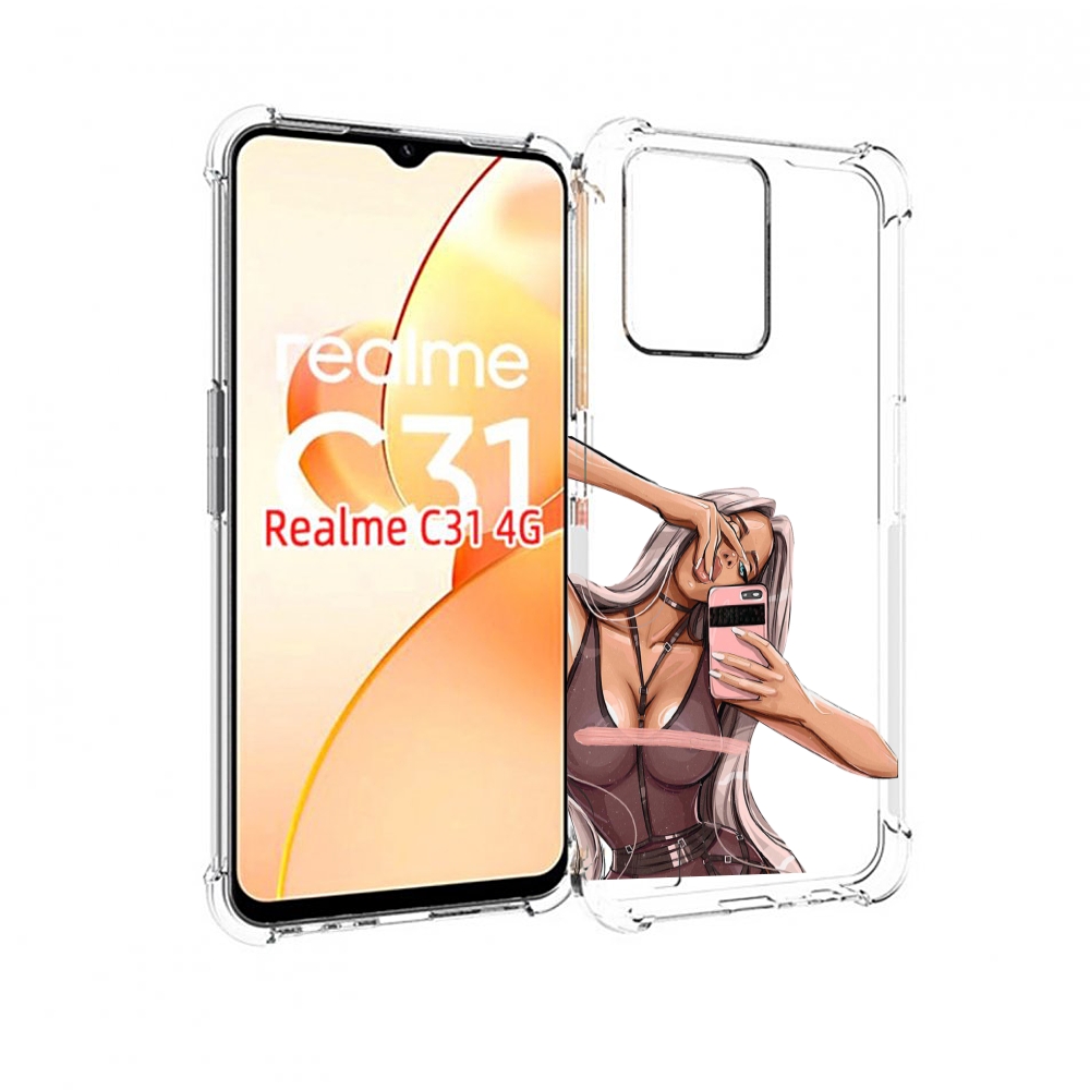 

Чехол MyPads девушка-в-прозрачной-одежде для OPPO Realme C31, Прозрачный, Tocco