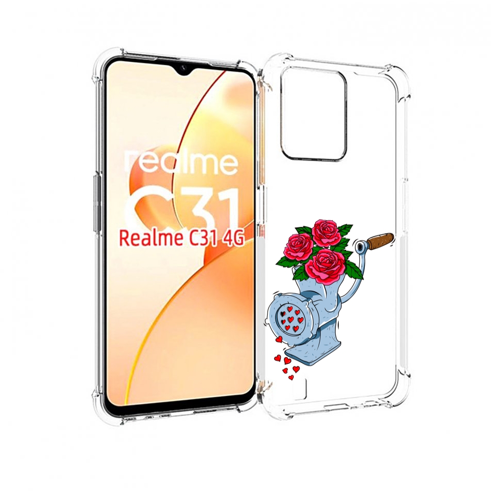 

Чехол MyPads Цветочные сердца для OPPO Realme C31, Прозрачный, Tocco