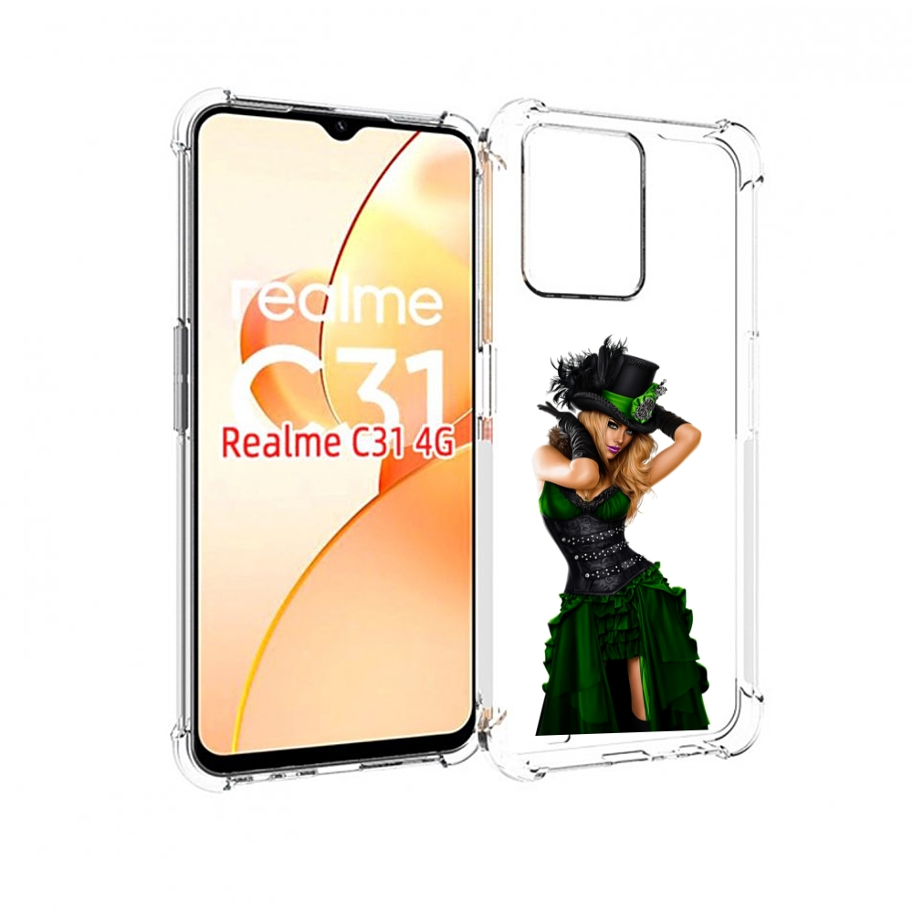 

Чехол MyPads девушка-в-модном-длинном-платье женский для OPPO Realme C31, Прозрачный, Tocco
