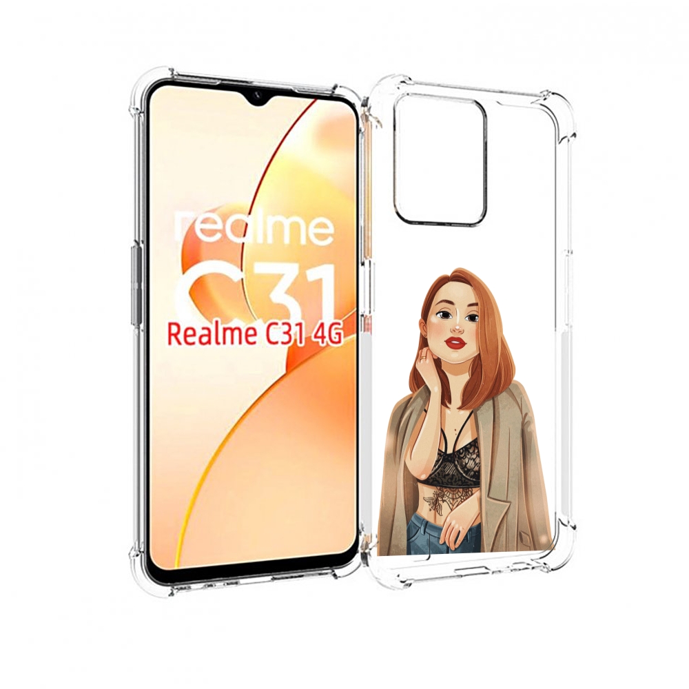 

Чехол MyPads девушка-в-кружевном-2 для OPPO Realme C31, Прозрачный, Tocco