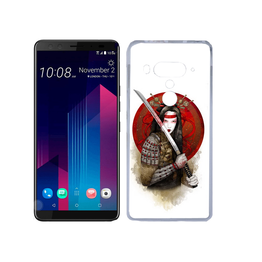 Чехол MyPads Tocco для HTC U12+ рисованная девушка с катаной