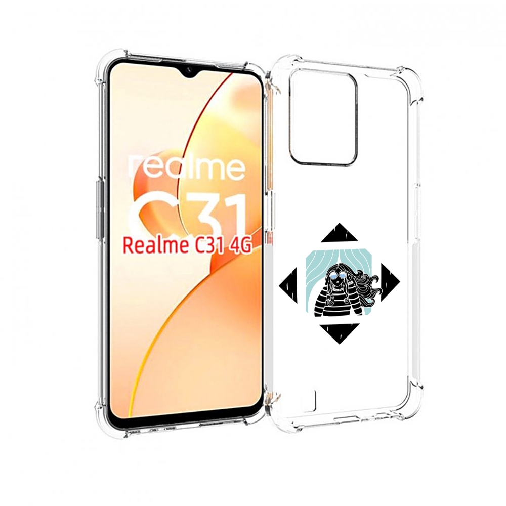 

Чехол MyPads девушка-в-квадратике для OPPO Realme C31, Прозрачный, Tocco
