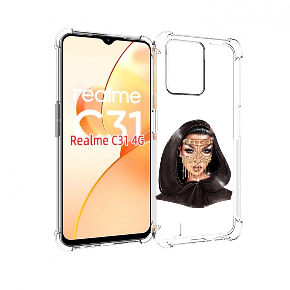 

Чехол MyPads девушка-в-золотой-маске для OPPO Realme C31, Прозрачный, Tocco