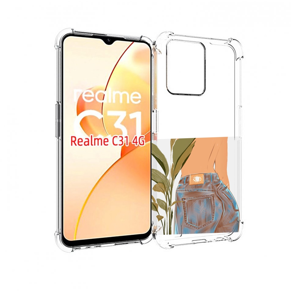 

Чехол MyPads девушка-в-джинсах для OPPO Realme C31, Прозрачный, Tocco