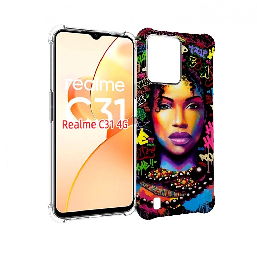 

Чехол MyPads девушка-в-граффити женский для OPPO Realme C31, Прозрачный, Tocco