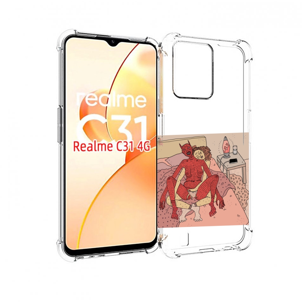 

Чехол MyPads девушка-без-кожи для OPPO Realme C31, Прозрачный, Tocco