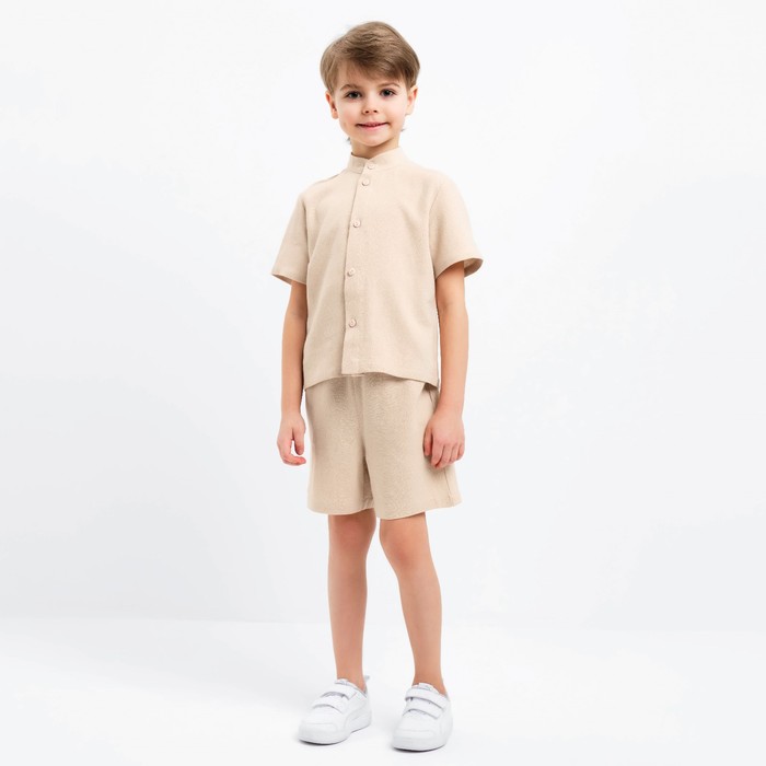 

Комплект для мальчика (рубашка, шорты) MINAKU цвет бежевый, рост 128, Casual Collection