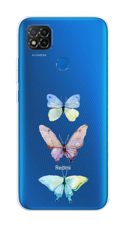 

Чехол на Xiaomi Redmi 9C "Акварельные бабочки", Бирюзовый;розовый, 39050-1