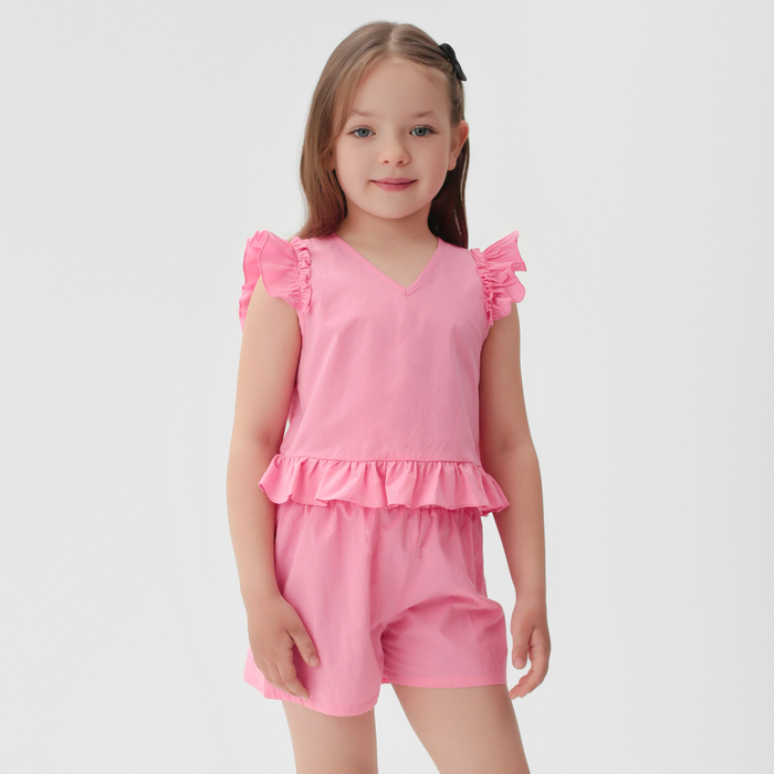 

Комплект для девочки (топ, шорты) KAFTAN, р.30 (98-104 см), ярко-розовый, Летние комплекты