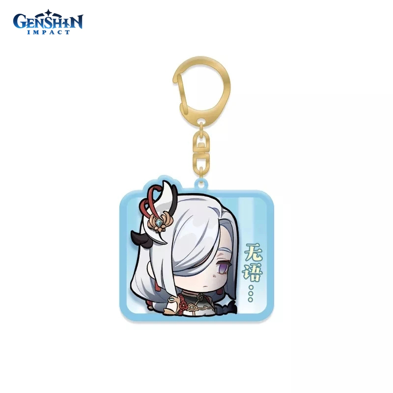 Брелок Genshin Impact акриловый Chibi Expressions Character Acrylic Keychain Shenhe