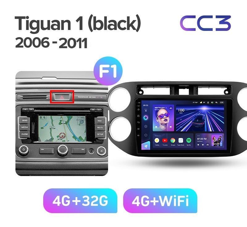 Магнитола TEYES VOLKSWAGEN TIGUAN 2006-2011 г CC3 432ГБ 3189000₽