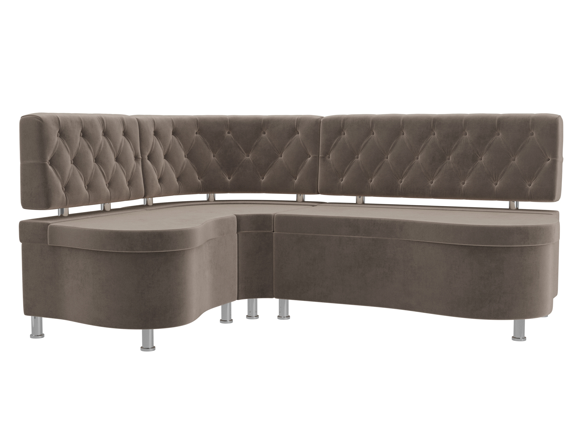 

Диван кухонный Лига Диванов Вегас левый угол 179х143х88, велюр, коричневый, Кухонный угловой диван Вегас левый угол