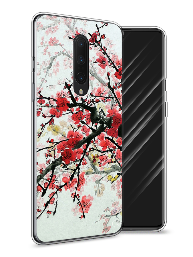 

Чехол Awog на OnePlus 8 / ВанПлас 8 "Сакура", Розовый;черный, 151250-4
