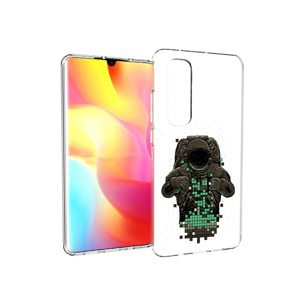 

Чехол MyPads Tocco для Xiaomi Mi Note 10 Lite космонавт с пикселями (PT149714.254.394), Прозрачный, Tocco