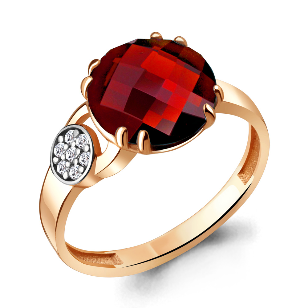 

Кольцо из серебра с гранатом р. , Aquamarine 6933585А_925_з, 6933585А_925_з
