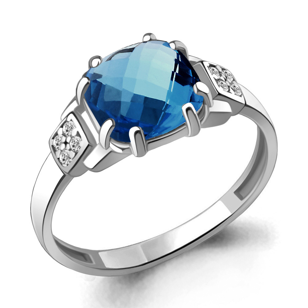 

Кольцо из серебра с топазом р. 17,5 Aquamarine 6933493А_925_р, 6933493А_925_р