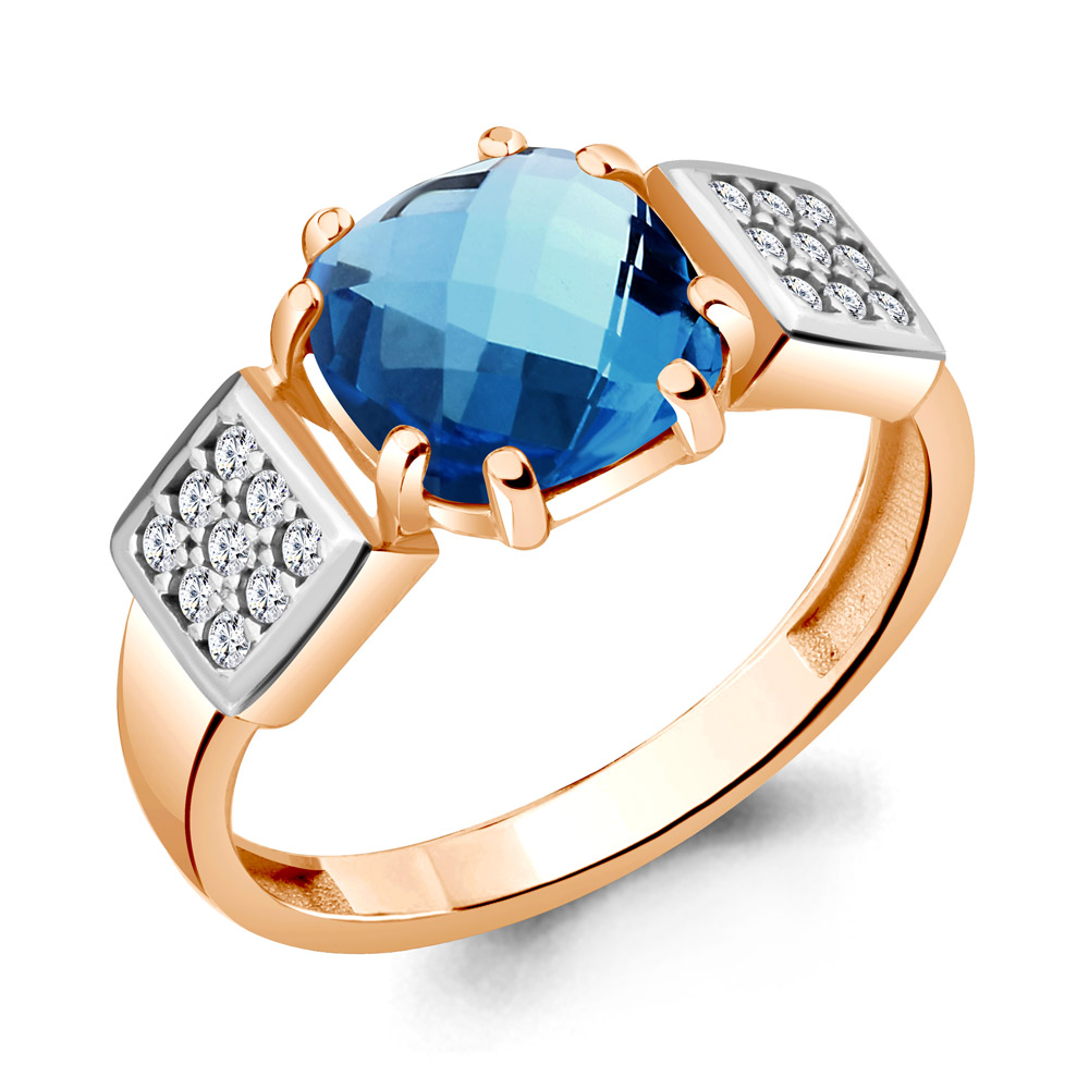 

Кольцо из серебра с топазом р.  Aquamarine 6933393А_925_з, 6933393А_925_з