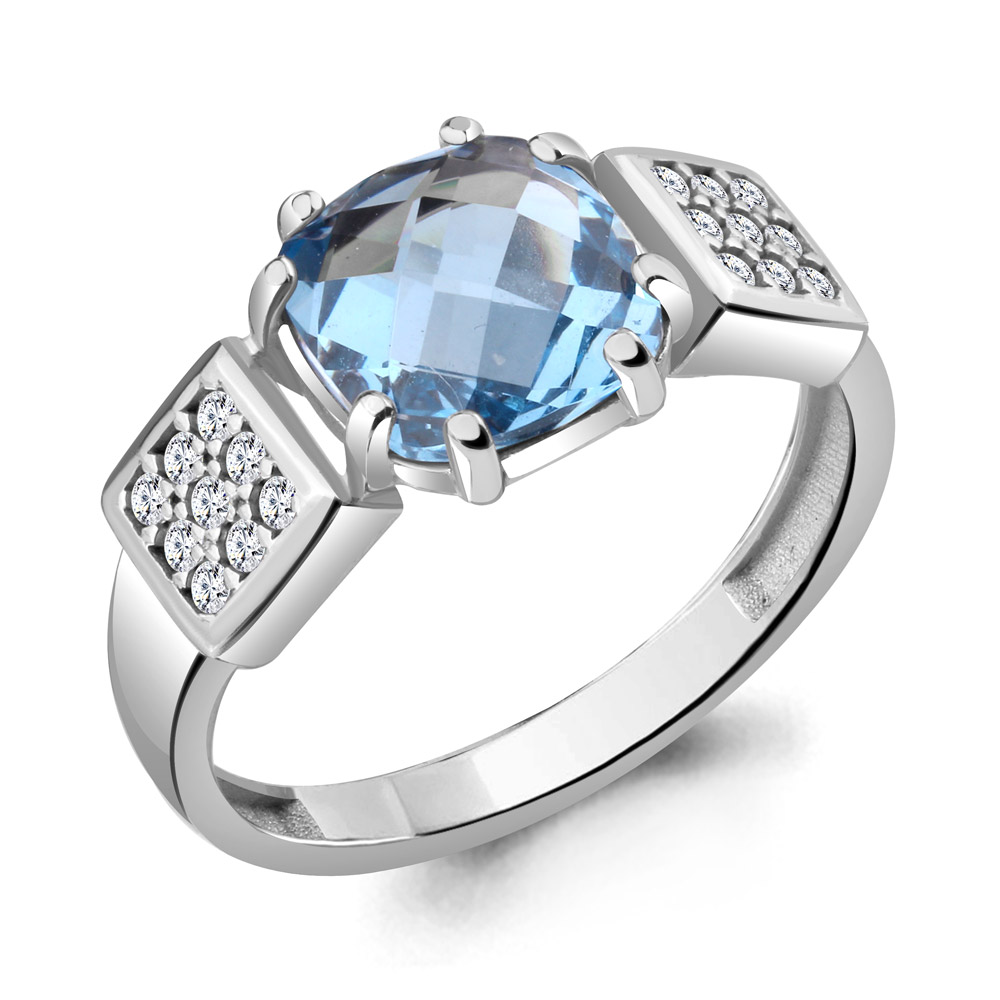 

Кольцо из серебра с топазом р. 18 Aquamarine 6933392А_925_р, 6933392А_925_р