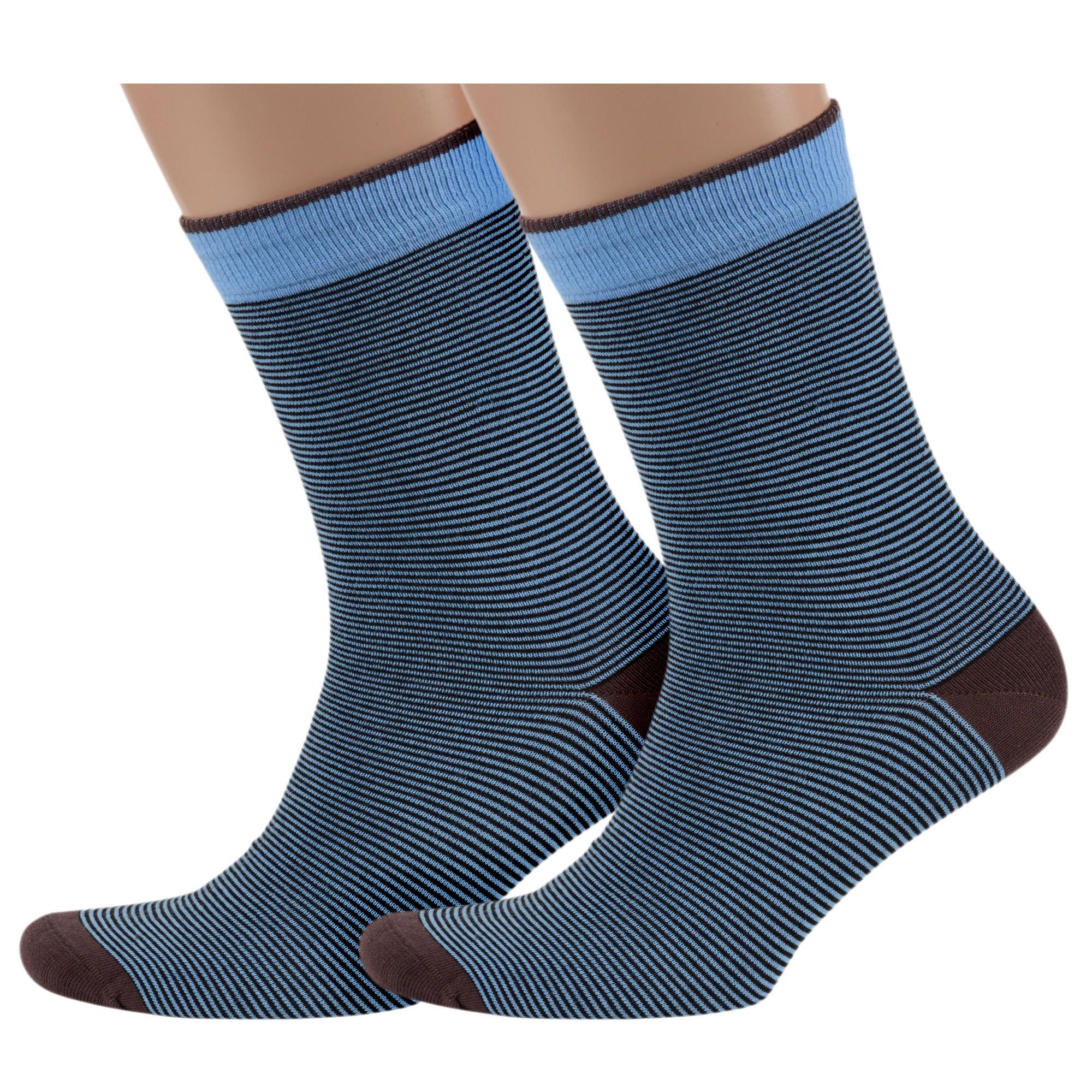 Комплект носков унисекс ХОХ 2-XF синих; коричневых 23