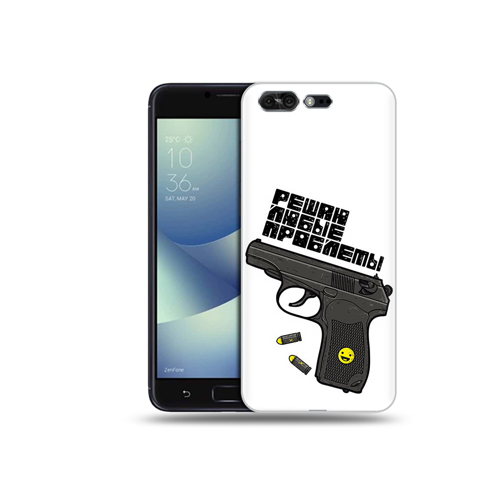 

Чехол MyPads Tocco для Asus ZenFone 4 Pro (ZS551KL) пистолет против проблем, Прозрачный, Tocco