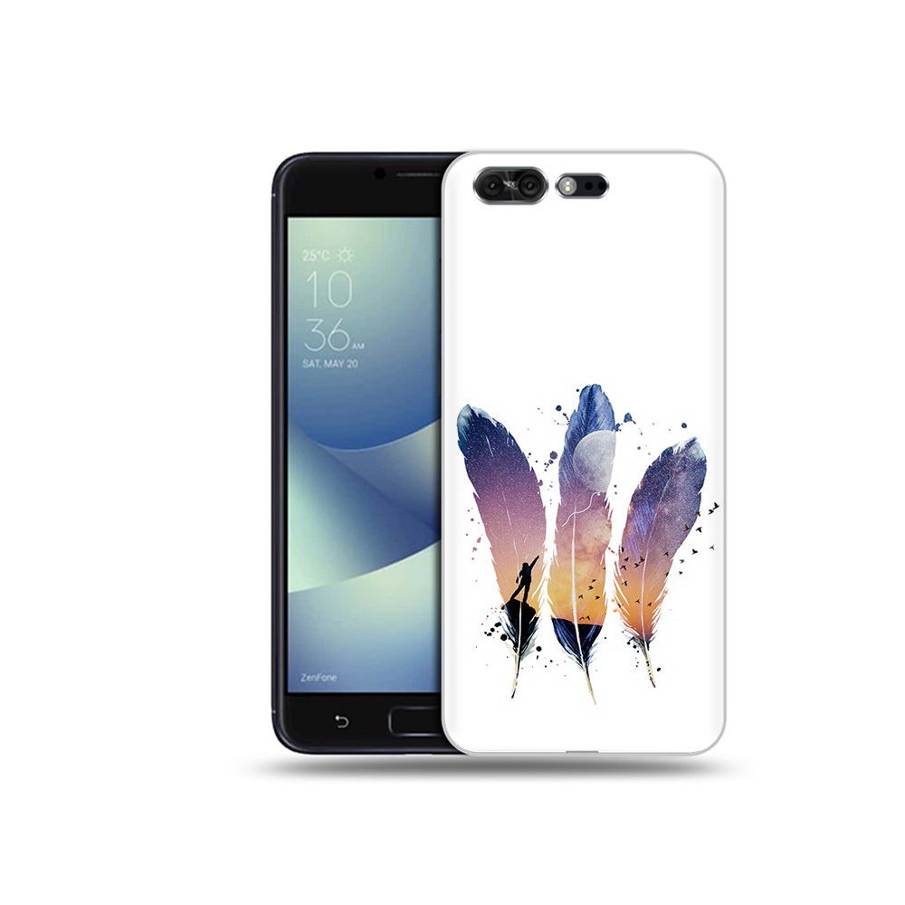 Чехол MyPads Tocco для Asus ZenFone 4 Pro (ZS551KL) небесные перья