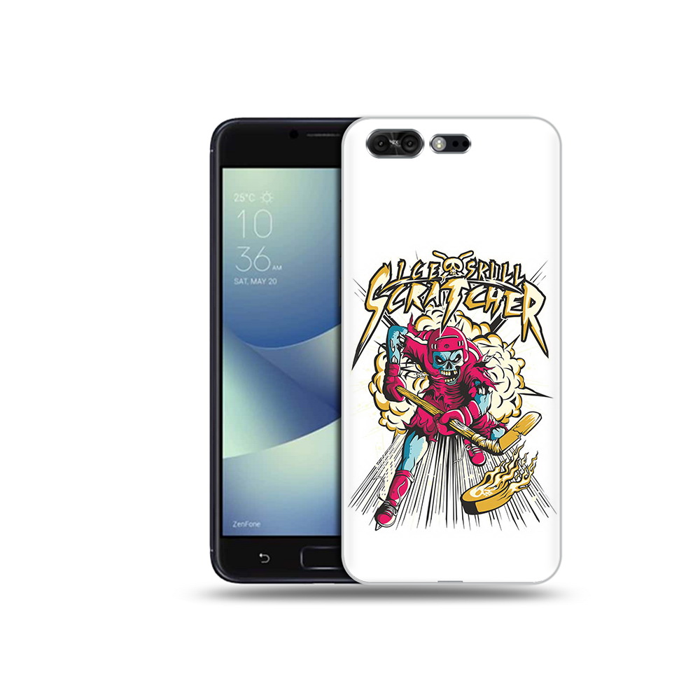 

Чехол MyPads Tocco для Asus ZenFone 4 Pro (ZS551KL) нарисованный скелет хоккеист, Прозрачный, Tocco