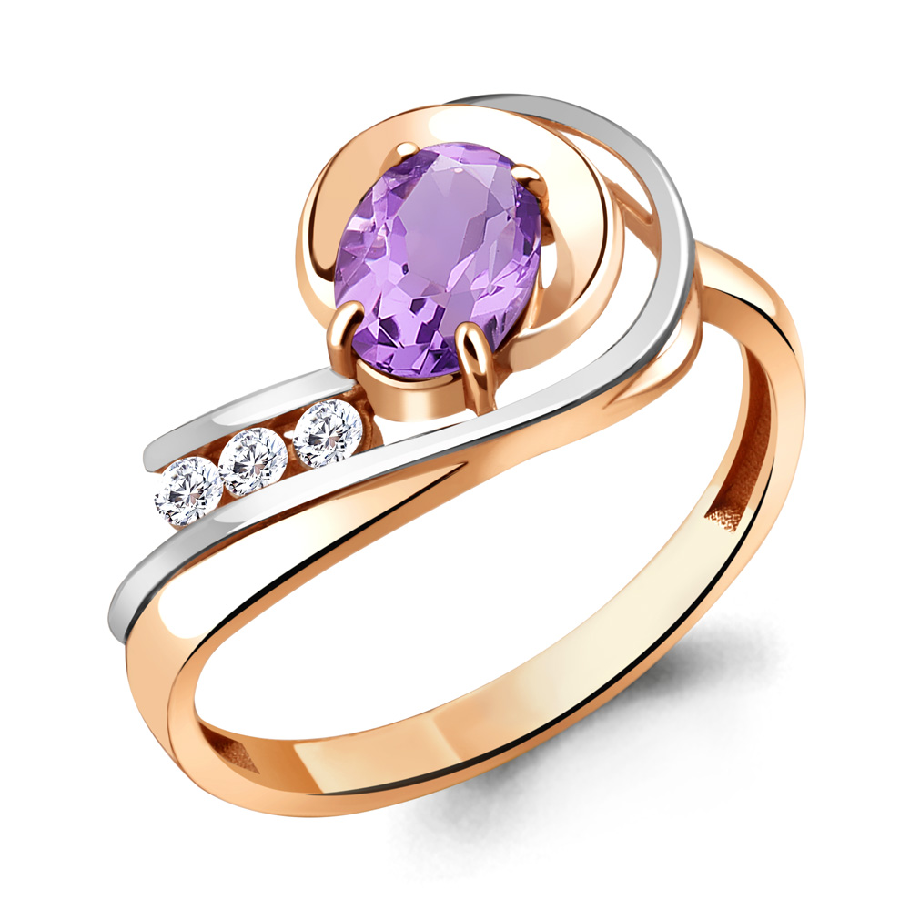

Кольцо из серебра с аметистом р. 18,5 Aquamarine 6933004А_925_з, 6933004А_925_з