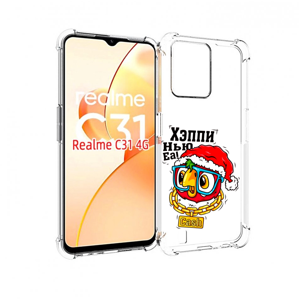 

Чехол MyPads Хэппи нью еа для OPPO Realme C31, Прозрачный, Tocco