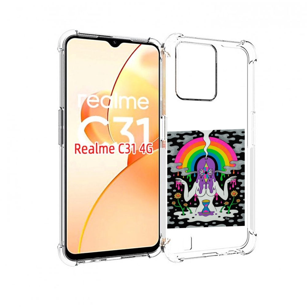 

Чехол MyPads девушка с радугой абстракция женский для OPPO Realme C31, Прозрачный, Tocco