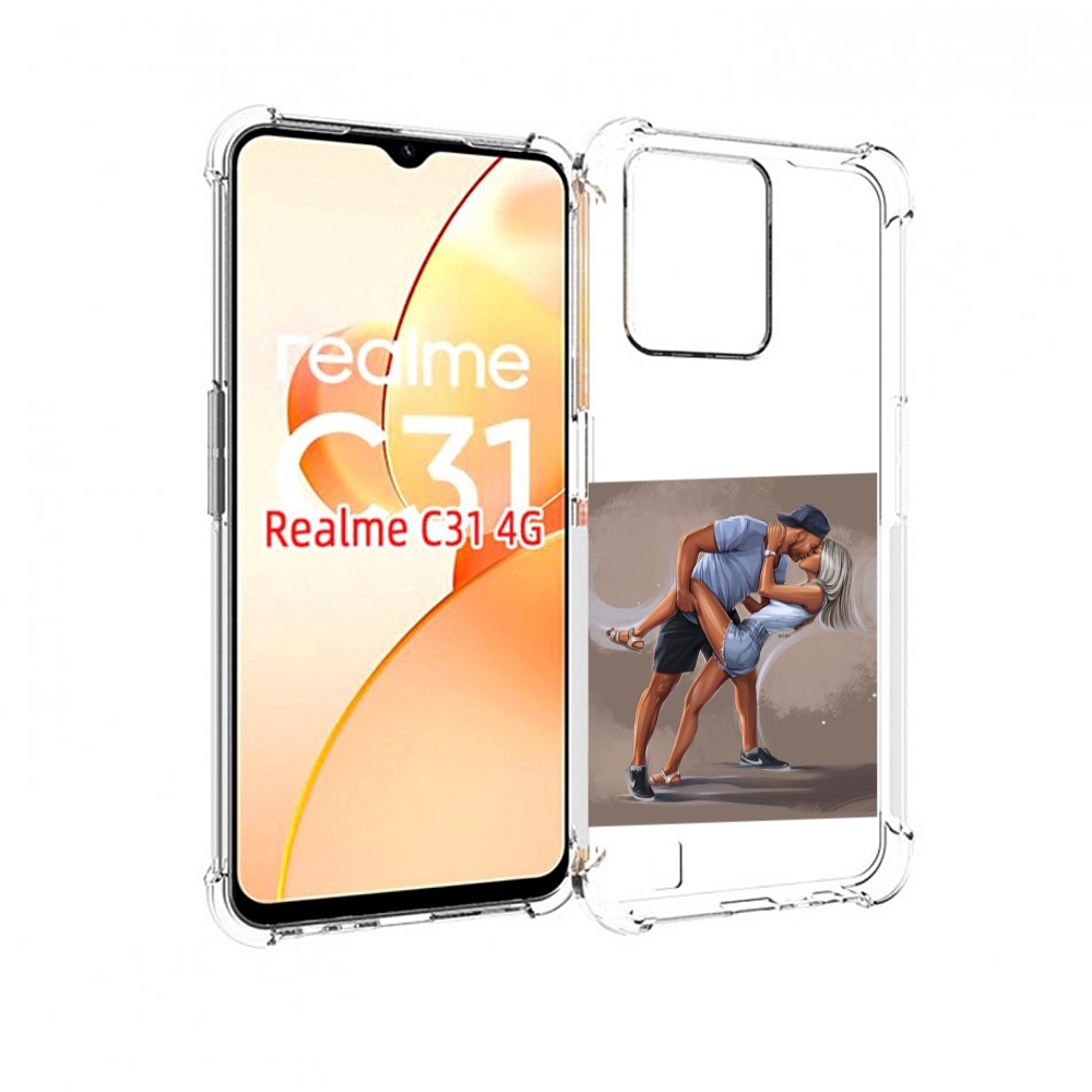 

Чехол MyPads девушка с парнем танцуют женский для OPPO Realme C31, Прозрачный, Tocco