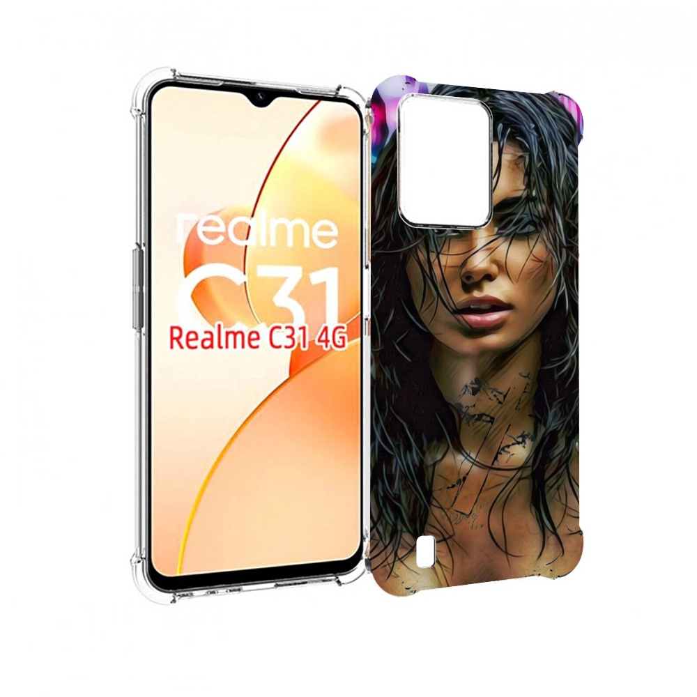 

Чехол MyPads девушка с мокрыми волосами женский для OPPO Realme C31, Прозрачный, Tocco