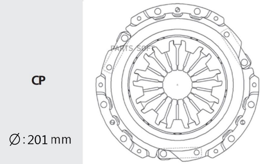 Корзина Сцепления Mazda: 3 1.4/1.6 03- Valeo phc арт. MZC-38