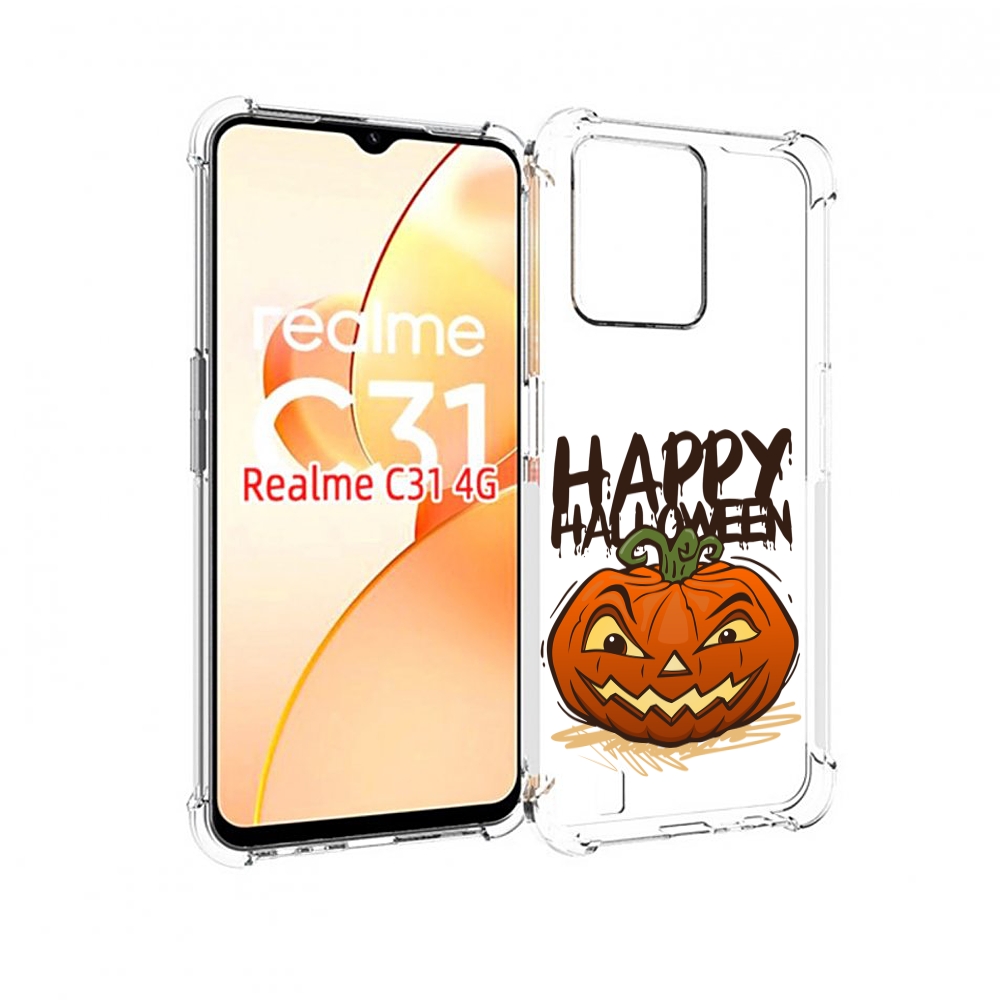 

Чехол MyPads Хэллоуин счастливый для OPPO Realme C31, Прозрачный, Tocco