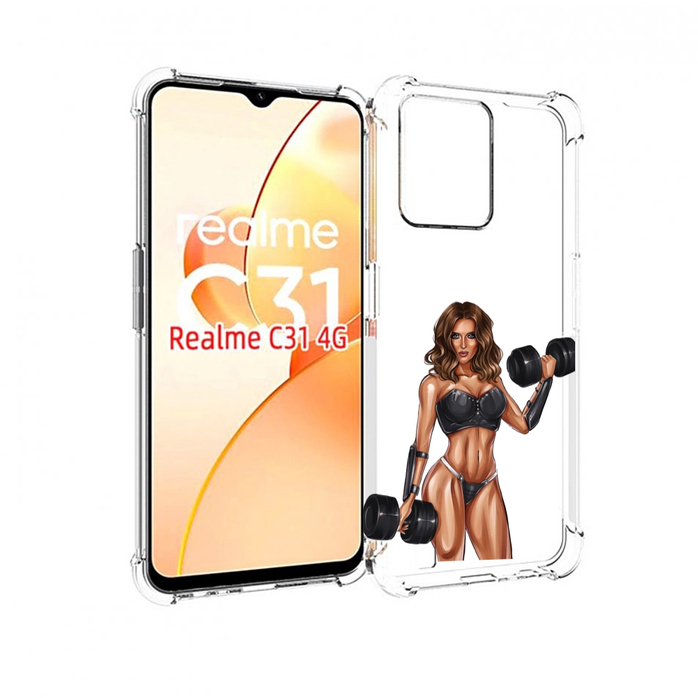 

Чехол MyPads девушка с гантелями спорт женский для OPPO Realme C31, Прозрачный, Tocco