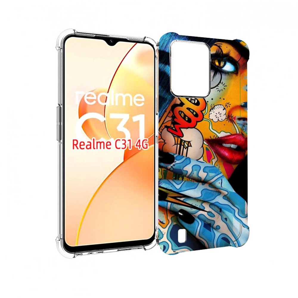 

Чехол MyPads девушка разрисованная краскам иженский для OPPO Realme C31, Прозрачный, Tocco