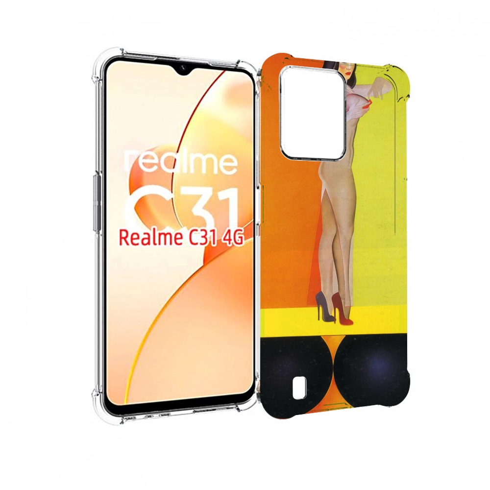 

Чехол MyPads девушка на шарах женский для OPPO Realme C31, Прозрачный, Tocco