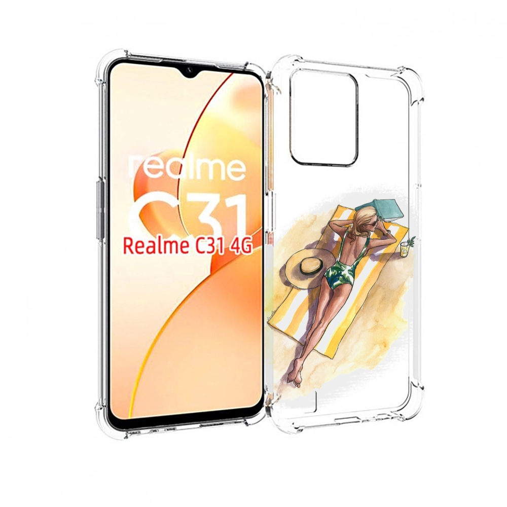 фото Чехол mypads девушка на пляже женский для oppo realme c31