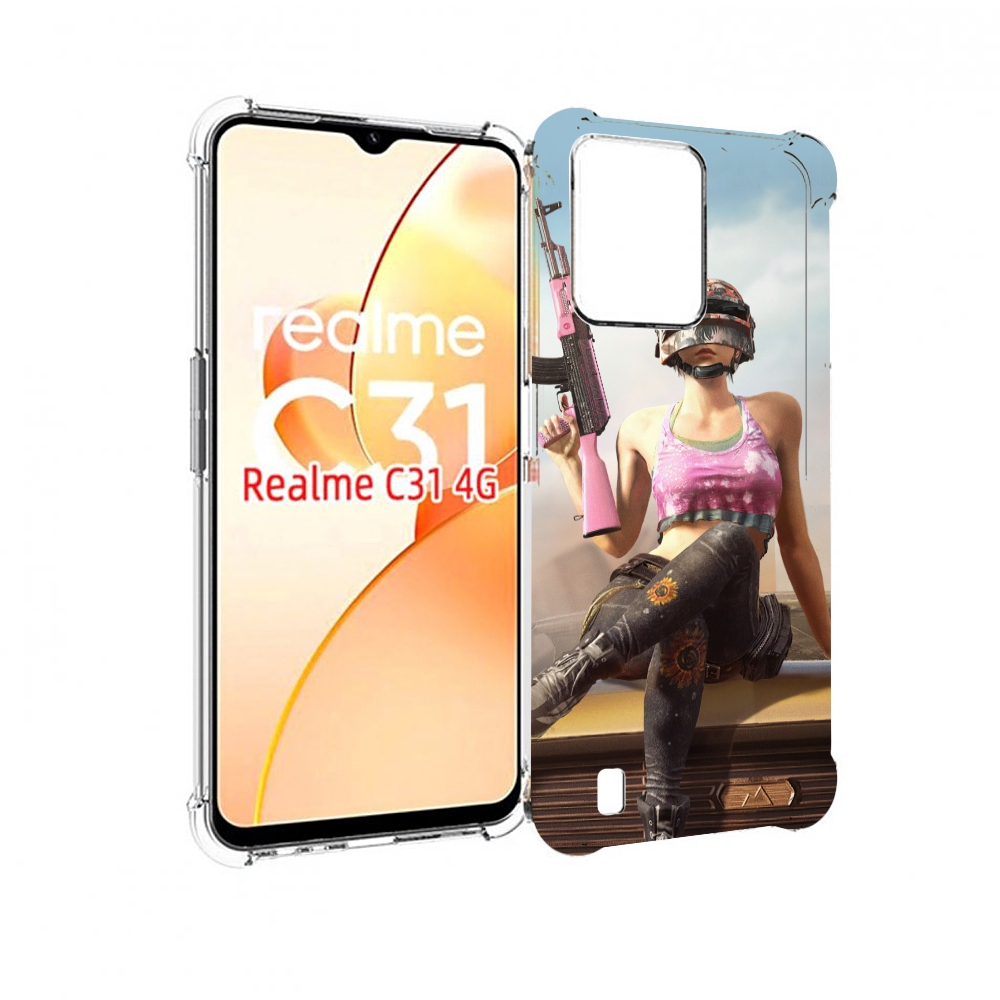 

Чехол MyPads девушка из PUBG для OPPO Realme C31, Прозрачный, Tocco