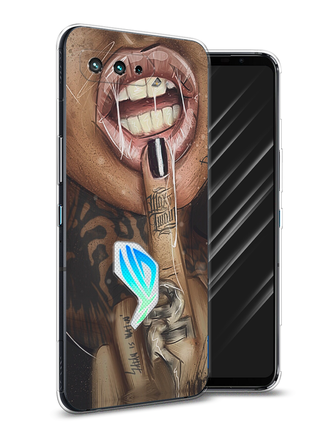 

Чехол Awog на Asus ROG Phone 5 "Девушка с татуировками", Бежевый;розовый;черный, 44250-9