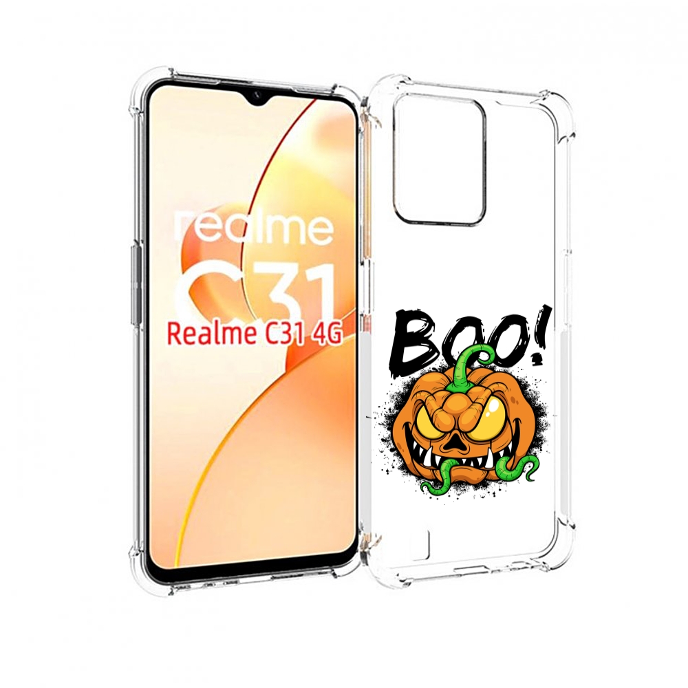 

Чехол MyPads Хэллоуин бу для OPPO Realme C31, Прозрачный, Tocco