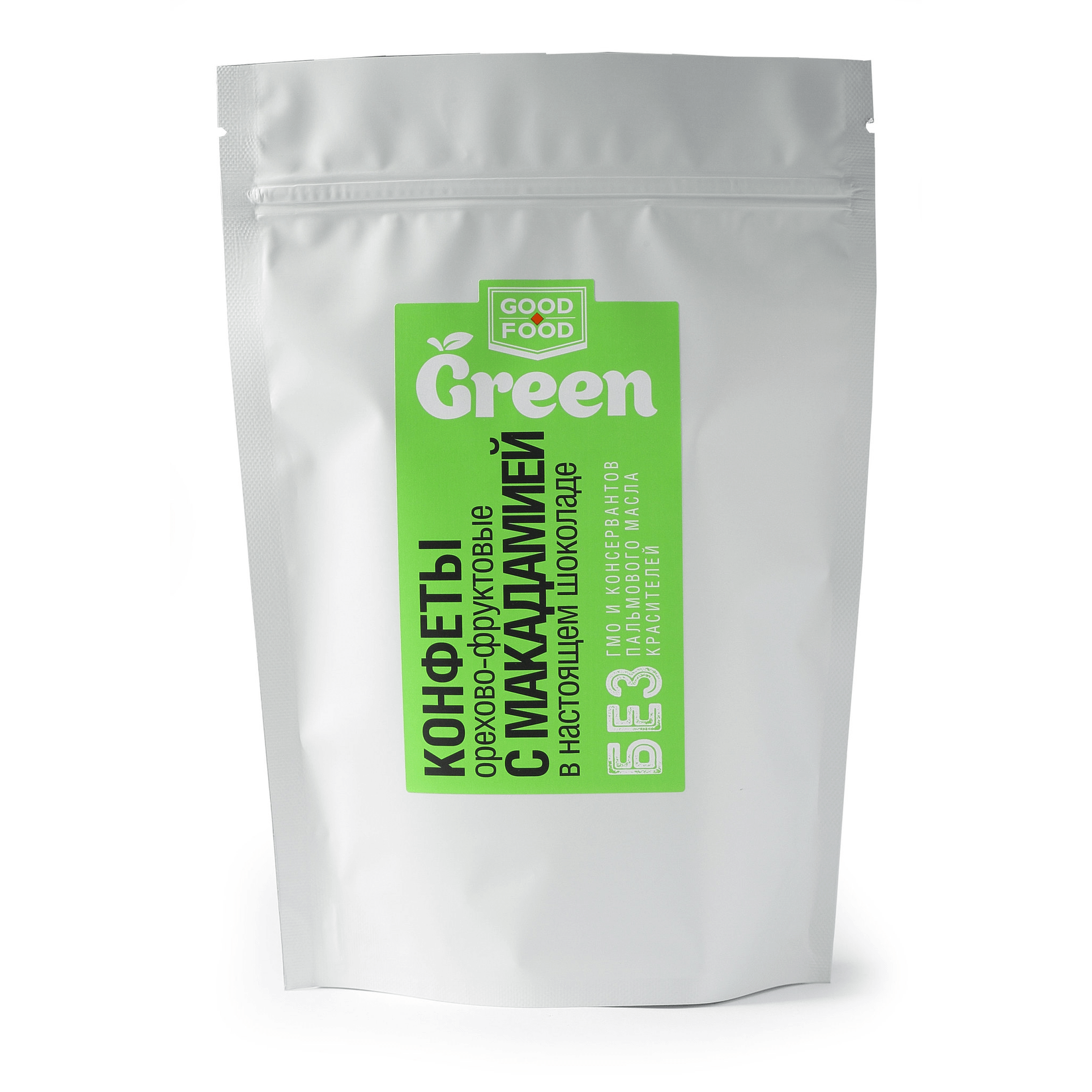 

Конфеты Good Food Green орехово-фруктовые с макадамией в шоколаде 150 г