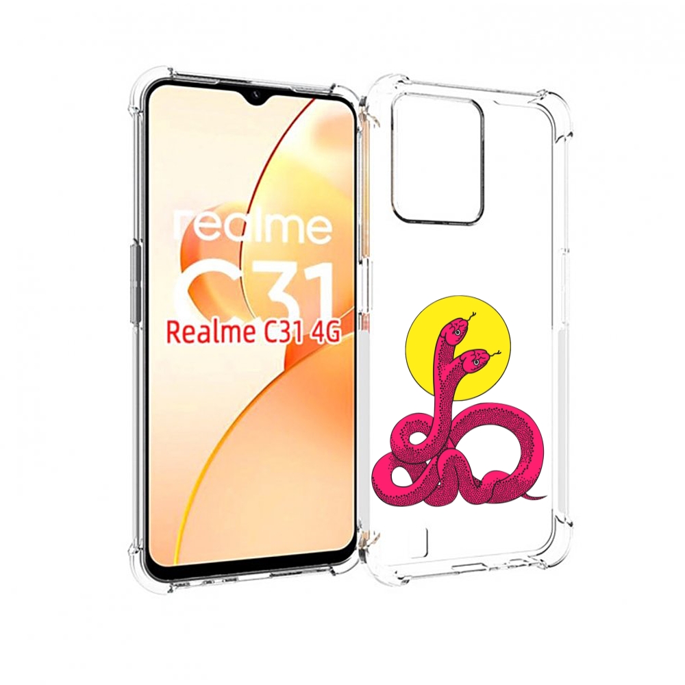 

Чехол MyPads двухголовая-змея для OPPO Realme C31, Прозрачный, Tocco